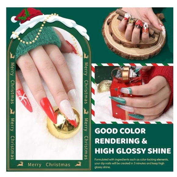 CHRISTMAS COLORS DIP  NAIL POLISH  KIT - Picture 13 of 13